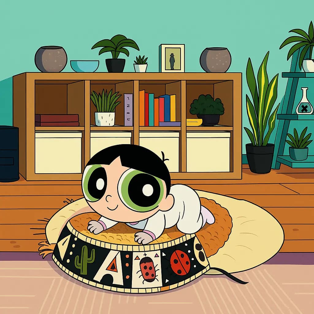 Photo converted to The Powerpuff Girls style