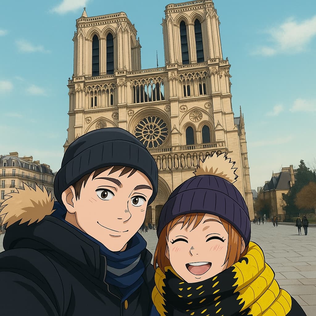 couple-notradome photo transformed into Jujutsu Kaisen AI artwork - jujutsu kaisen style generator