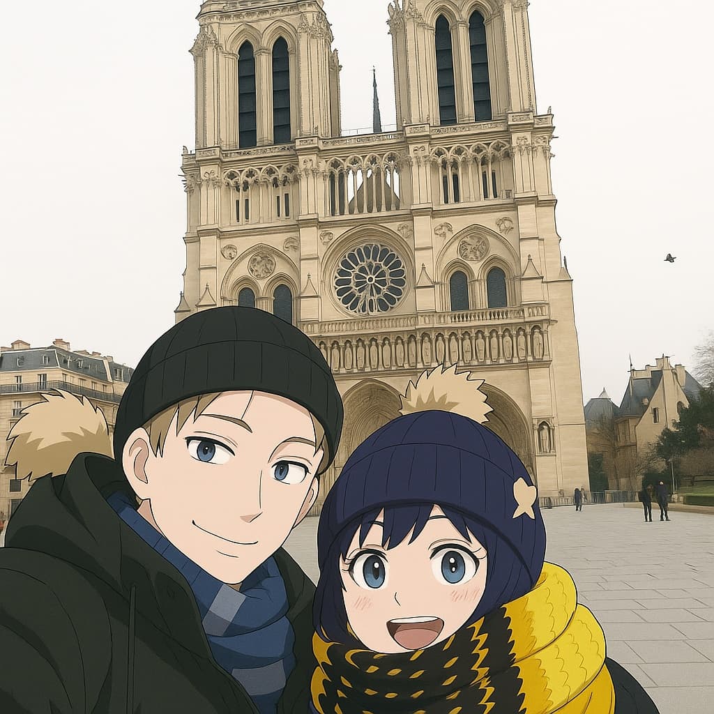 couple-notradome photo transformed into Spy × Family AI artwork - spy × family style generator