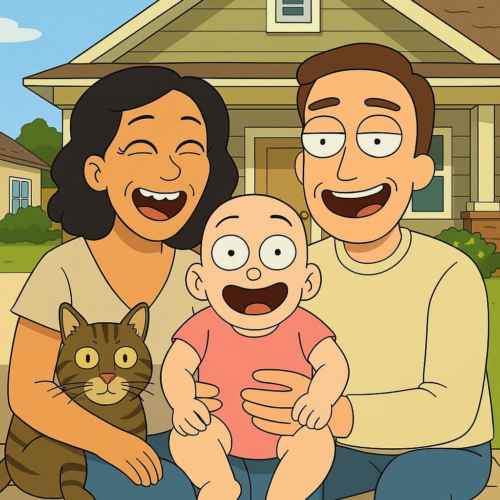 Photo converted to Rick and Morty style