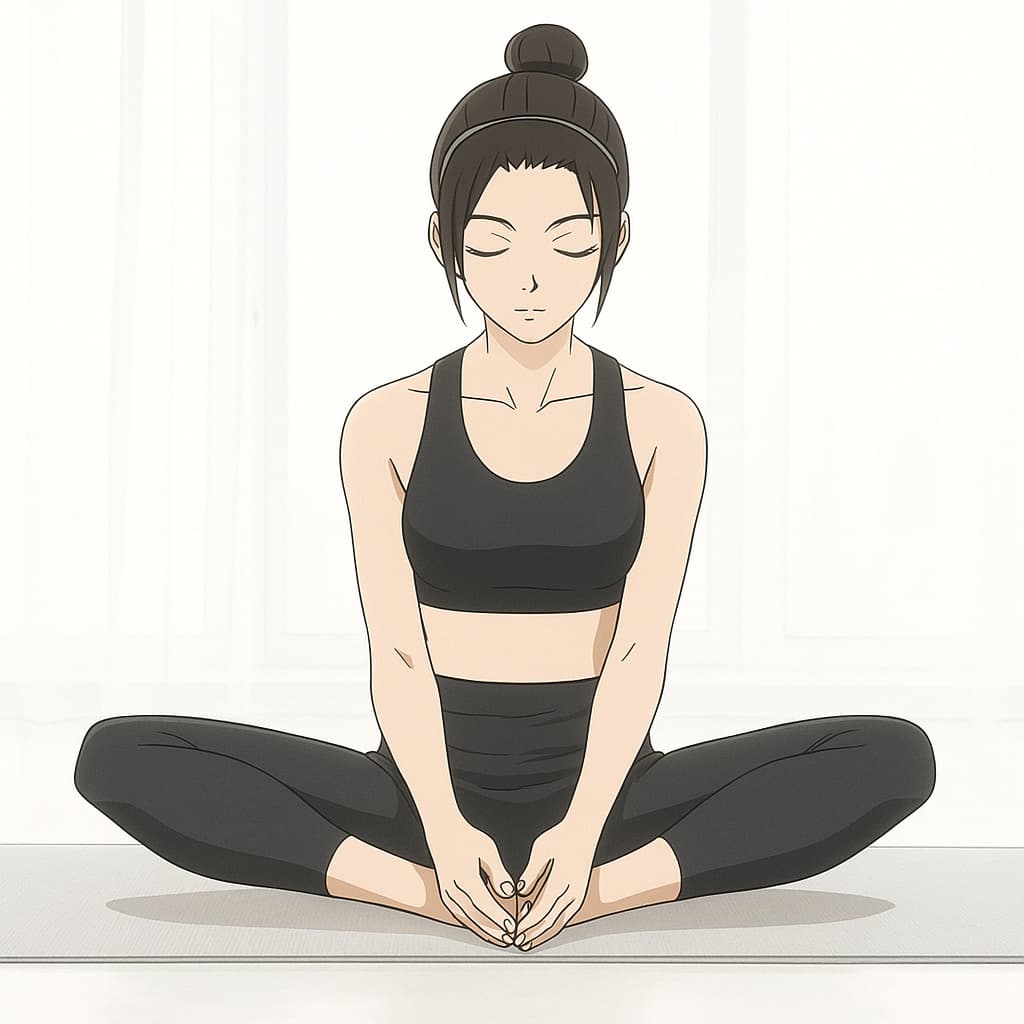 girl-yoga photo transformed into Bleach AI artwork - bleach style generator