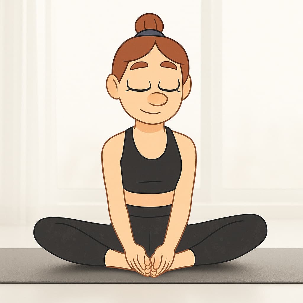 girl-yoga photo transformed into Bluey AI artwork - bluey style generator
