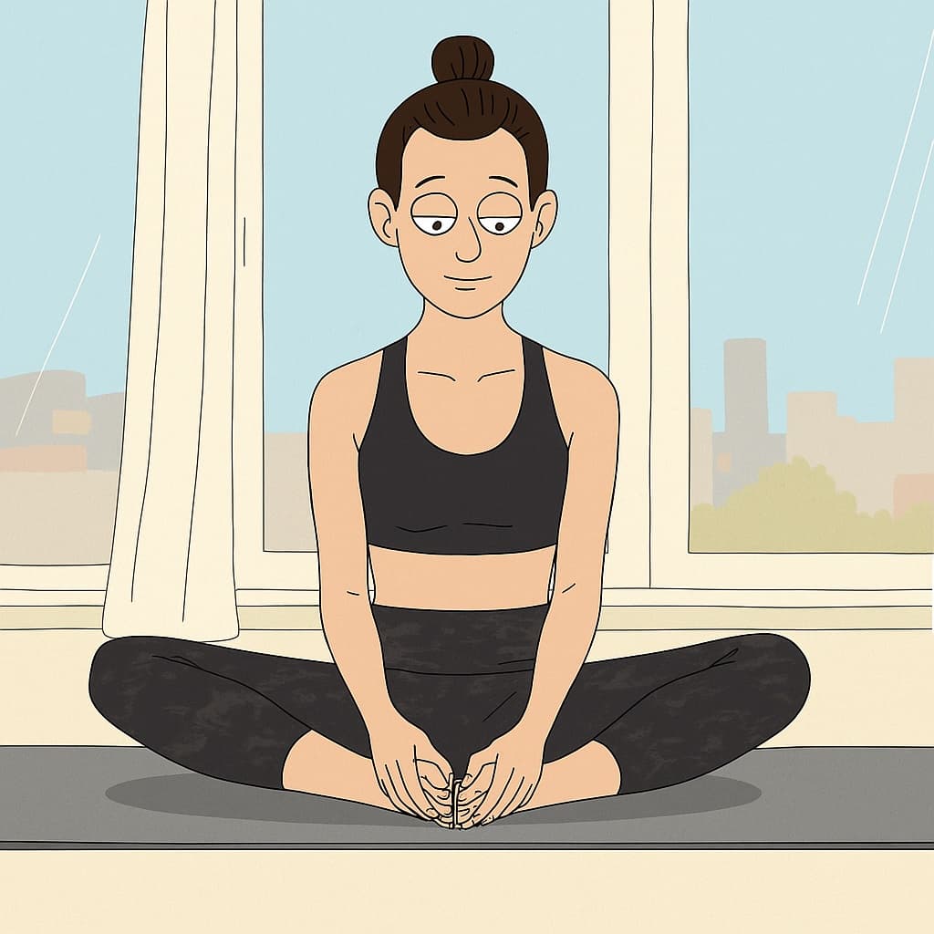 girl-yoga photo transformed into BoJack Horseman AI artwork - bojack horseman style generator