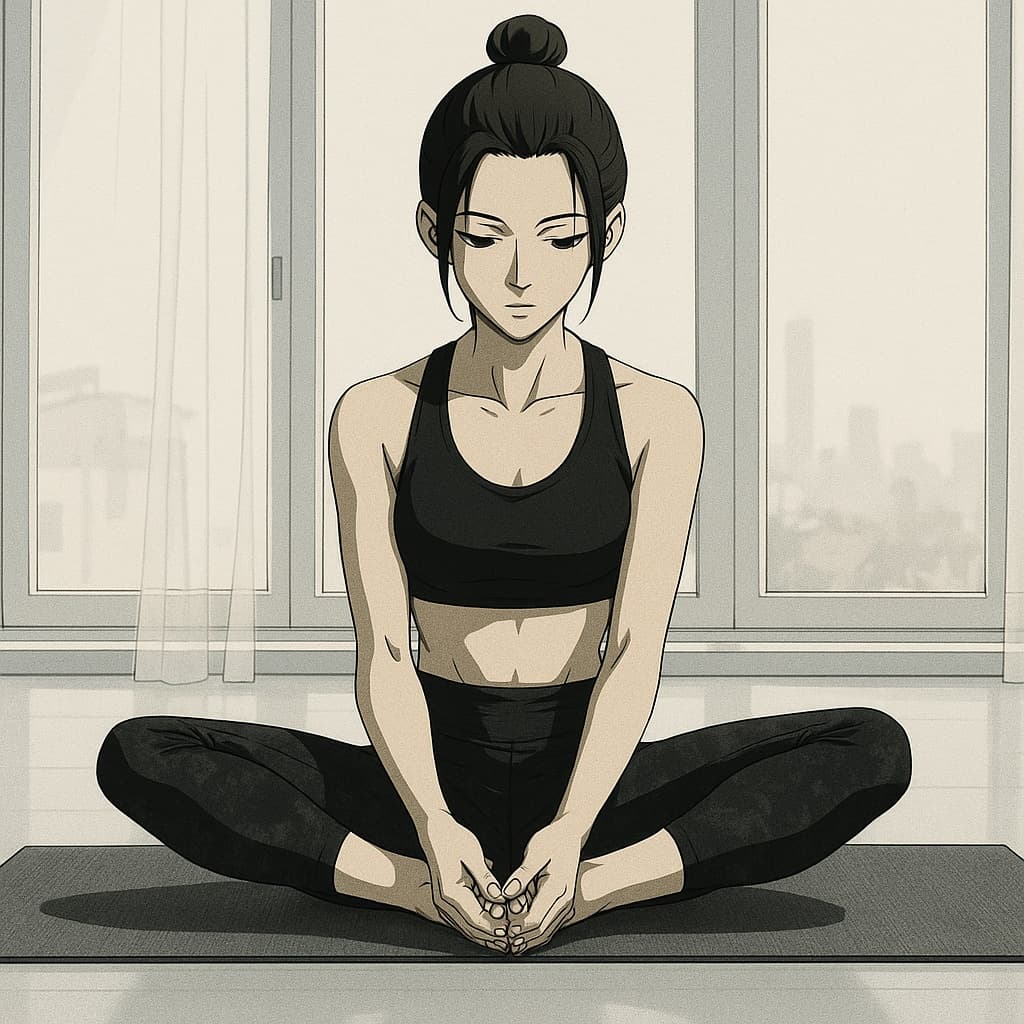 girl-yoga photo transformed into Death Note AI artwork - death note style generator
