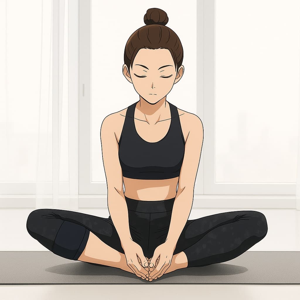 girl-yoga photo transformed into Haikyuu!! AI artwork - haikyuu!! style generator