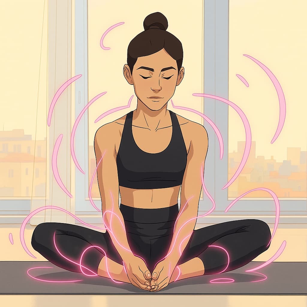 girl-yoga photo transformed into Invincible AI artwork - invincible style generator