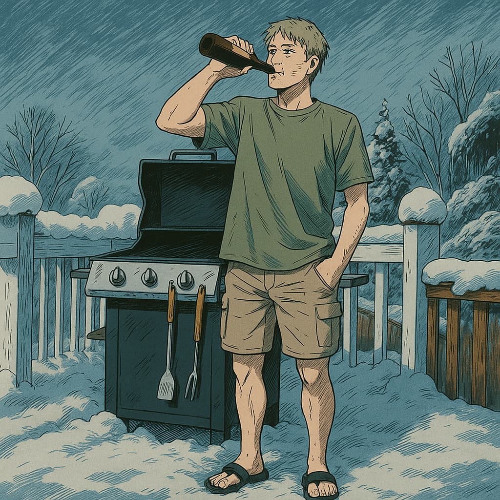guy-beer photo transformed into Chainsaw Man AI artwork - chainsaw man style generator