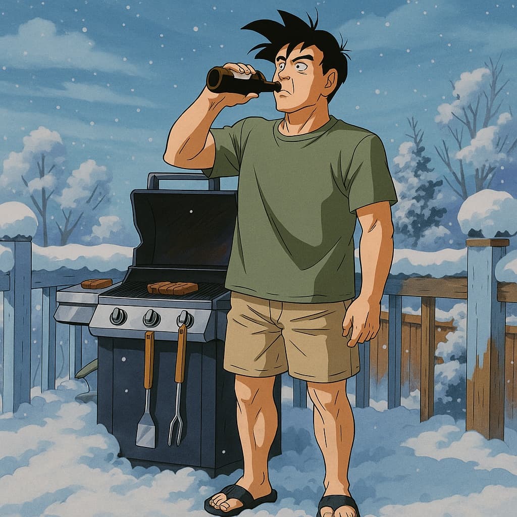 guy-beer photo transformed into Dragon Ball Z AI artwork - dragon ball z style generator