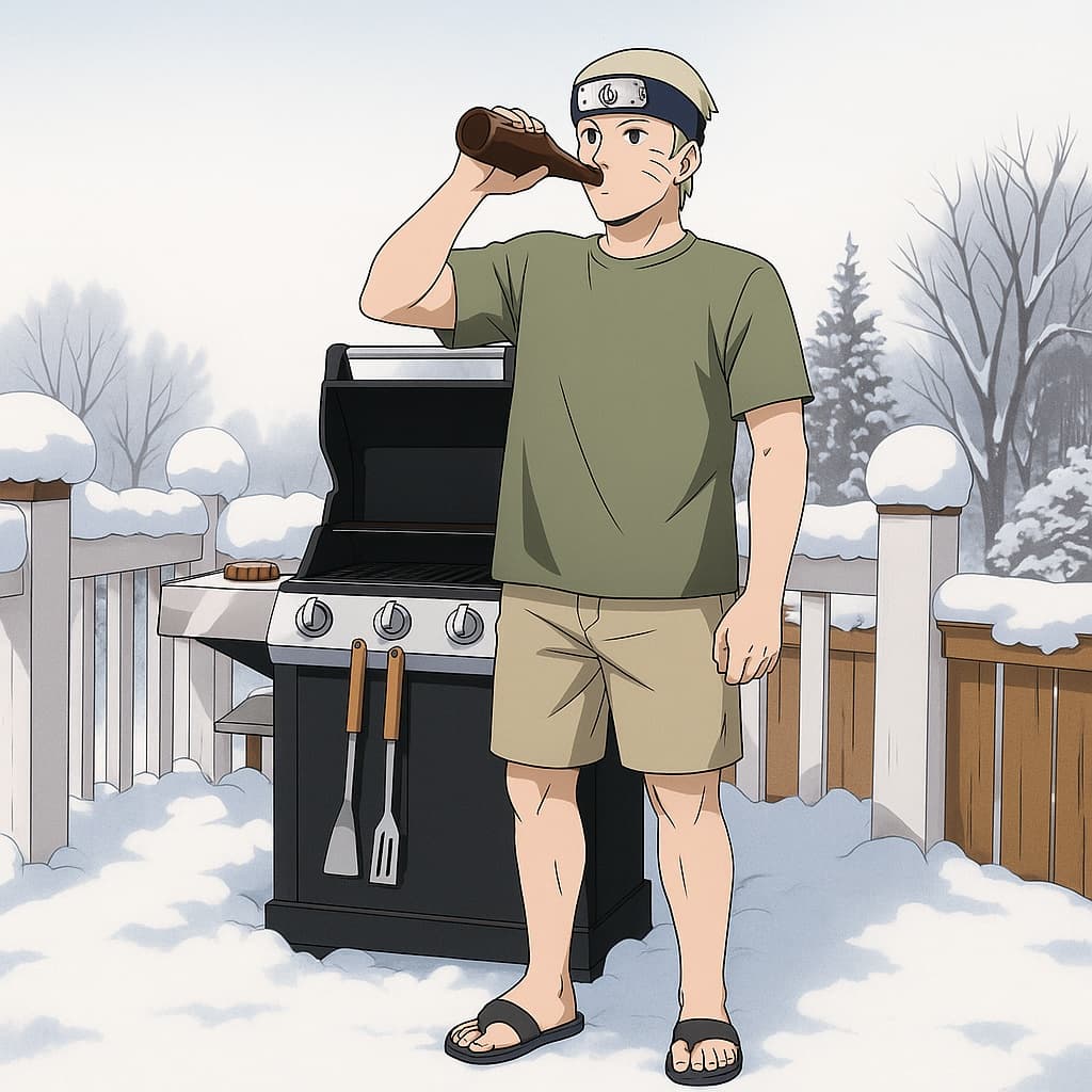 guy-beer photo transformed into Naruto AI artwork - naruto style generator