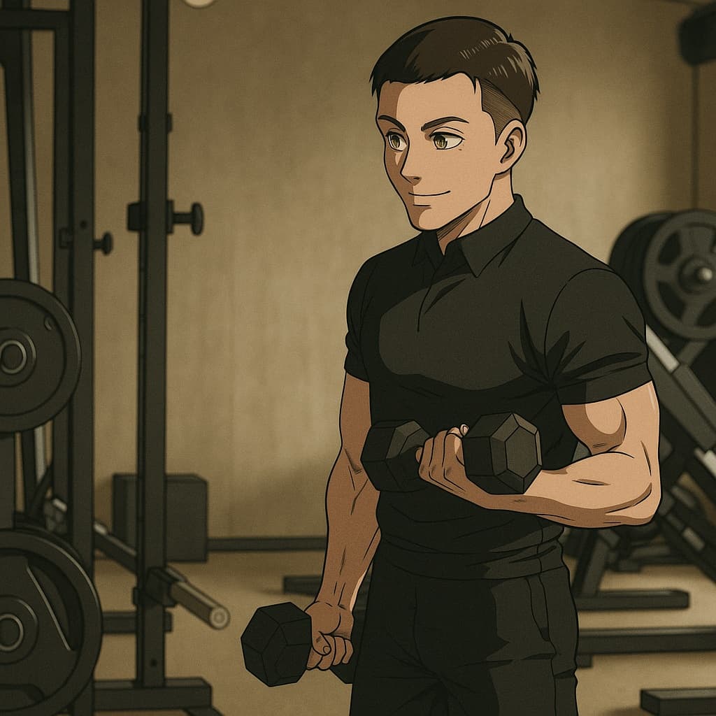 guy-gym photo transformed into Attack on Titan AI artwork - attack on titan style generator