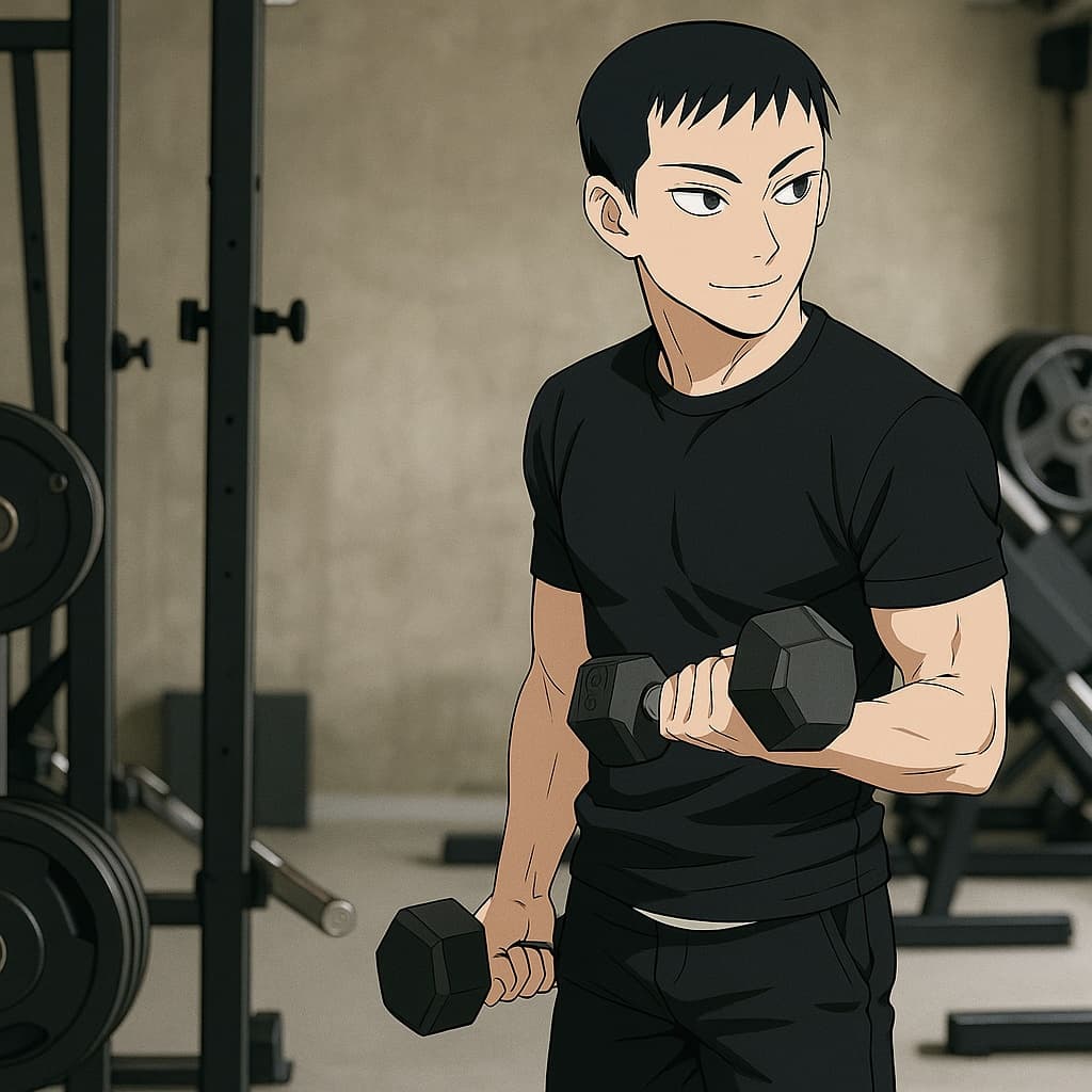 guy-gym photo transformed into Chainsaw Man AI artwork - chainsaw man style generator