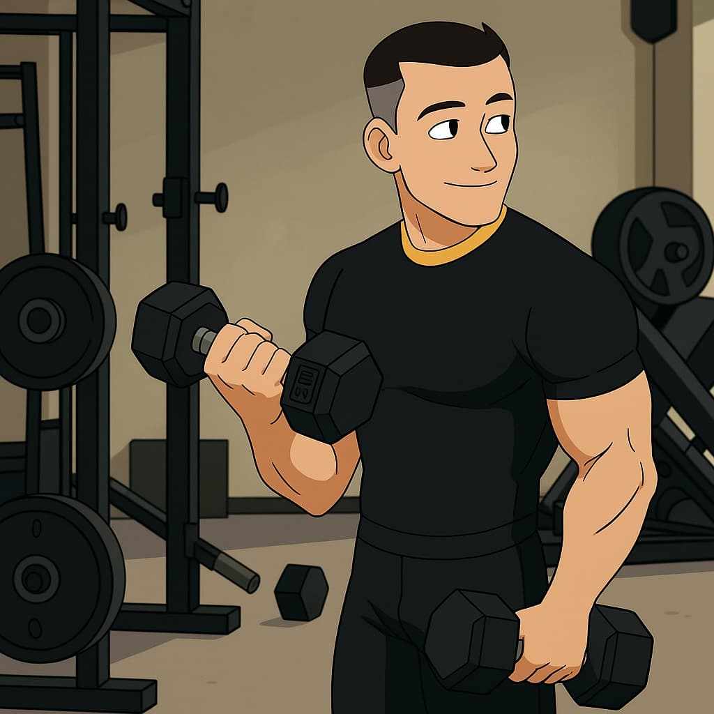 guy-gym photo transformed into Invincible AI artwork - invincible style generator