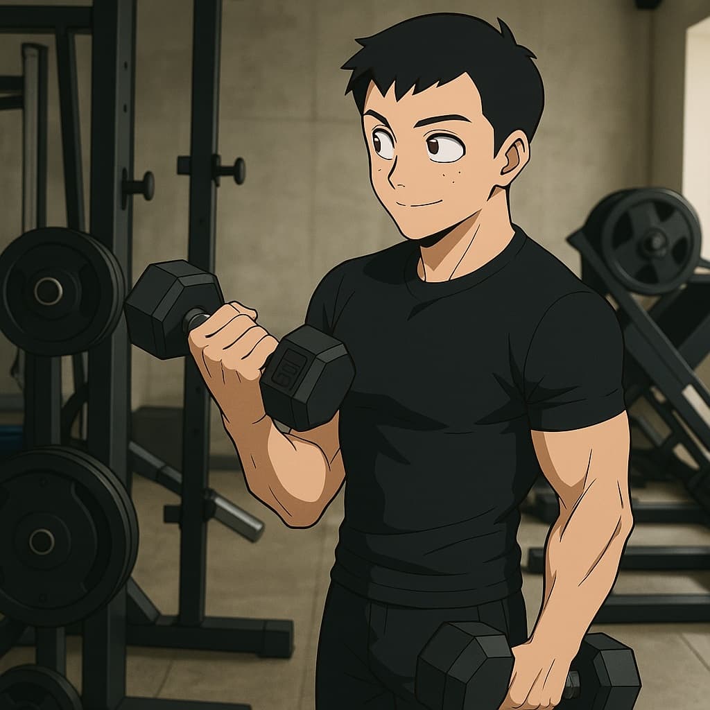 guy-gym photo transformed into My Hero Academia AI artwork - my hero academia style generator
