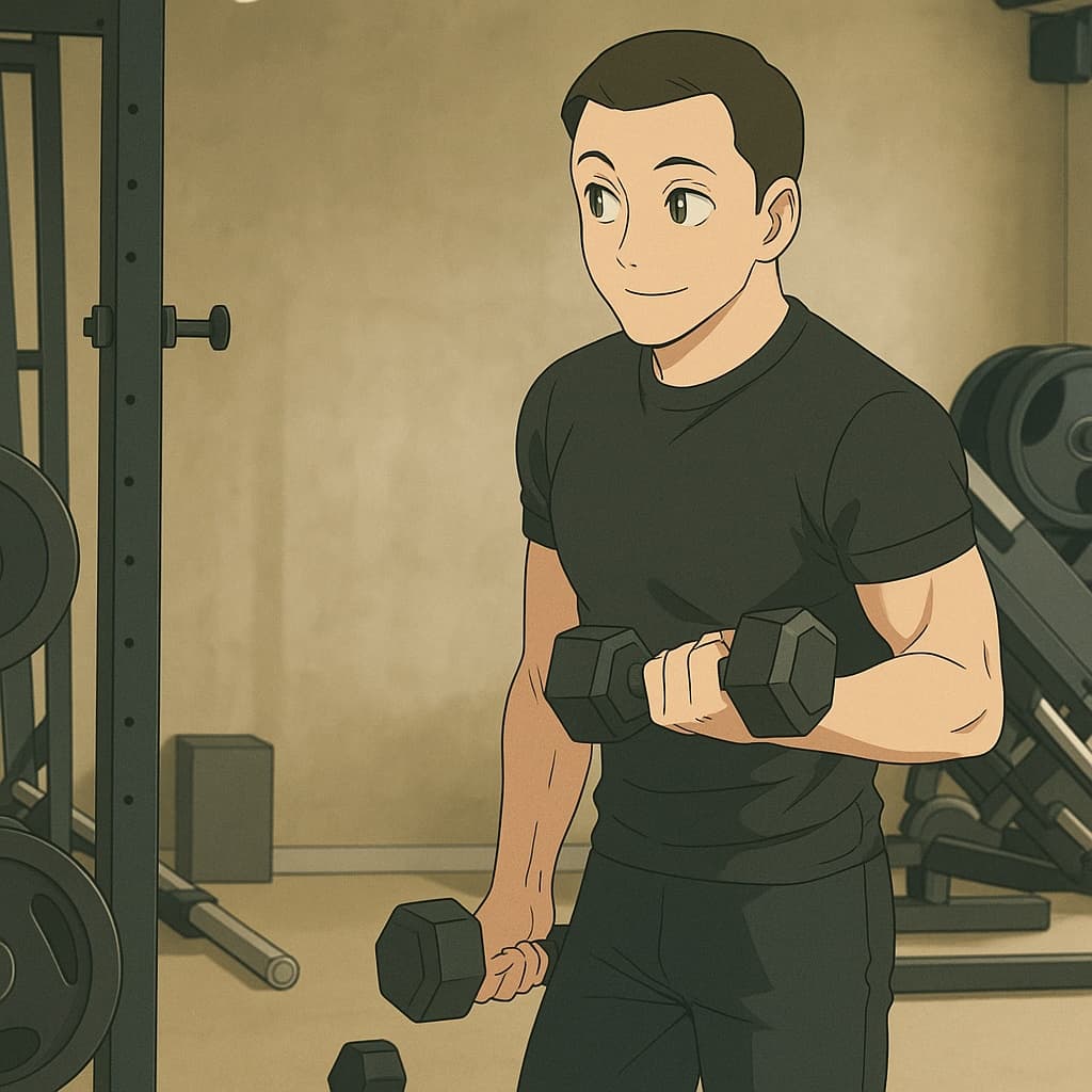 guy-gym photo transformed into Spy × Family AI artwork - spy × family style generator