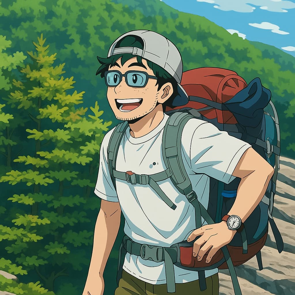guy-hike photo transformed into My Hero Academia AI artwork - my hero academia style generator