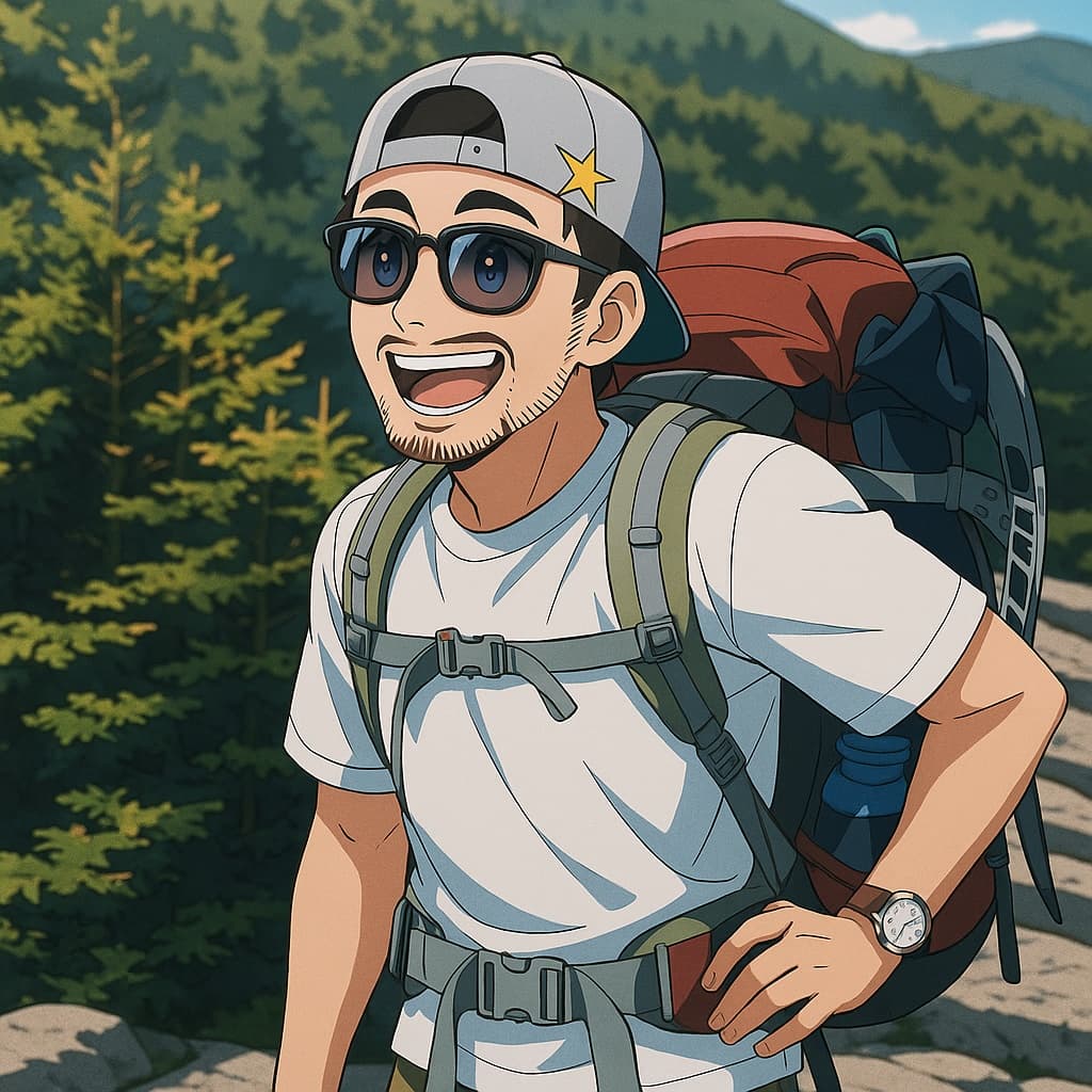 guy-hike photo transformed into Oshi no Ko AI artwork - oshi no ko style generator
