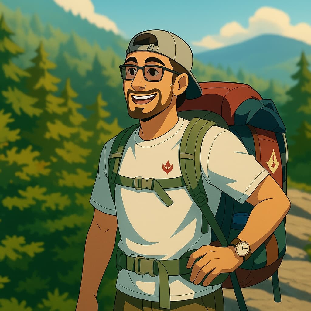 guy-hike photo transformed into The Dragon Prince AI artwork - the dragon prince style generator