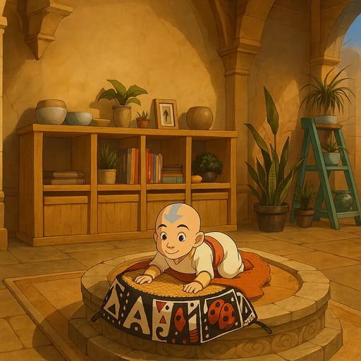 baby-floor photo transformed into Avatar The Last Airbender AI artwork - avatar the last airbender style generator