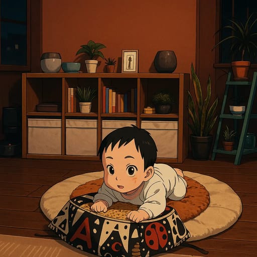 baby-floor photo transformed into Chainsaw Man AI artwork - chainsaw man style generator