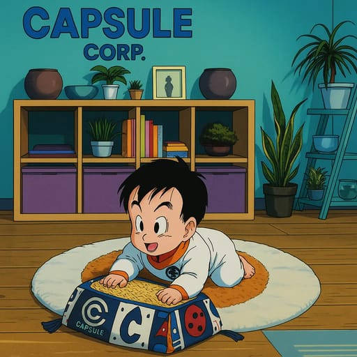 baby-floor photo transformed into Dragon Ball Z AI artwork - dragon ball z style generator