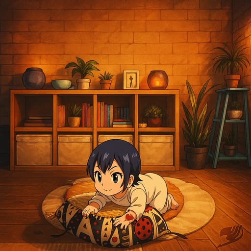 baby-floor photo transformed into Fairy Tail AI artwork - fairy tail style generator