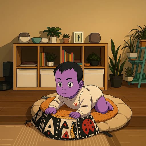 baby-floor photo transformed into Invincible AI artwork - invincible style generator