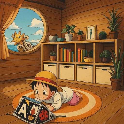 baby-floor photo transformed into One Piece AI artwork - one piece style generator