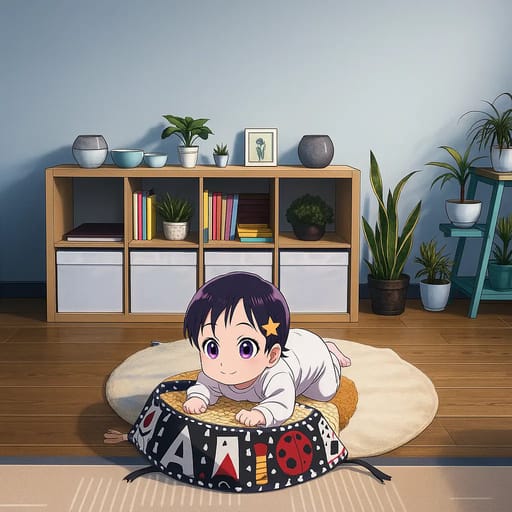 baby-floor photo transformed into Oshi no Ko AI artwork - oshi no ko style generator