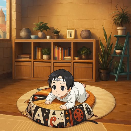 baby-floor photo transformed into Sword Art Online AI artwork - sword art online style generator