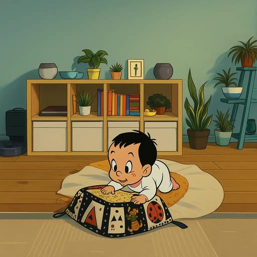 baby-floor photo transformed into Tom & Jerry AI artwork - tom & jerry style generator