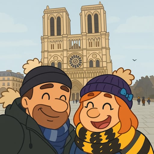 couple-notradome photo transformed into Bluey AI artwork - bluey style generator