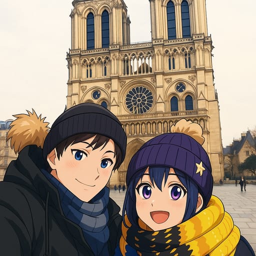 couple-notradome photo transformed into Oshi no Ko AI artwork - oshi no ko style generator