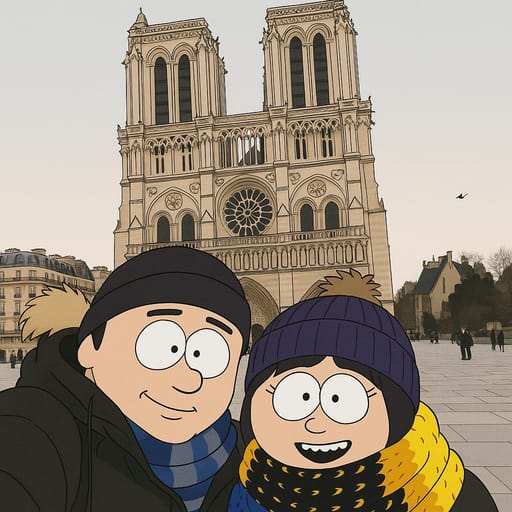 couple-notradome photo transformed into South Park AI artwork - south park style generator