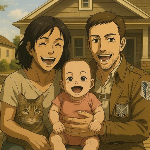 Portrait transformed into Attack on Titan style