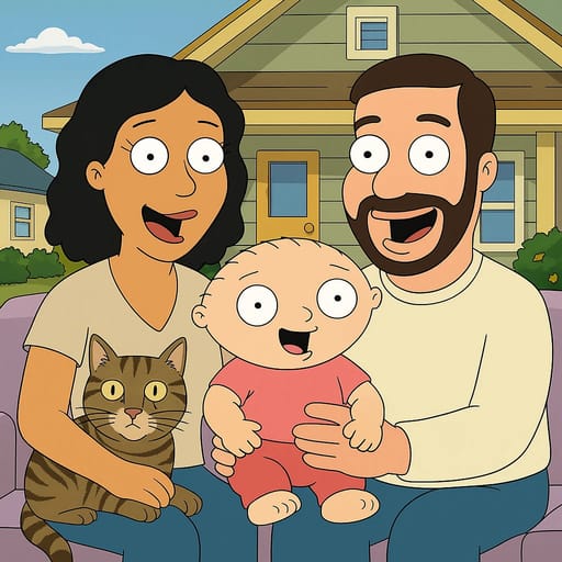 Family Guy AI anime style image