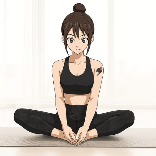 girl-yoga photo transformed into Fairy Tail AI artwork - fairy tail style generator