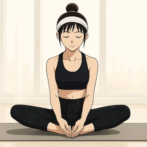 girl-yoga photo transformed into Gintama AI artwork - gintama style generator