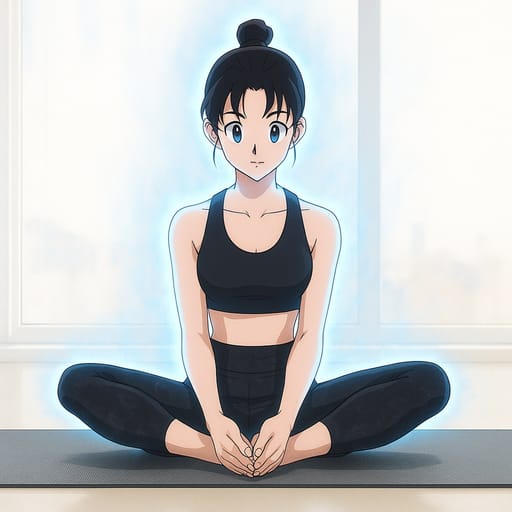 girl-yoga photo transformed into Hunter × Hunter AI artwork - hunter × hunter style generator
