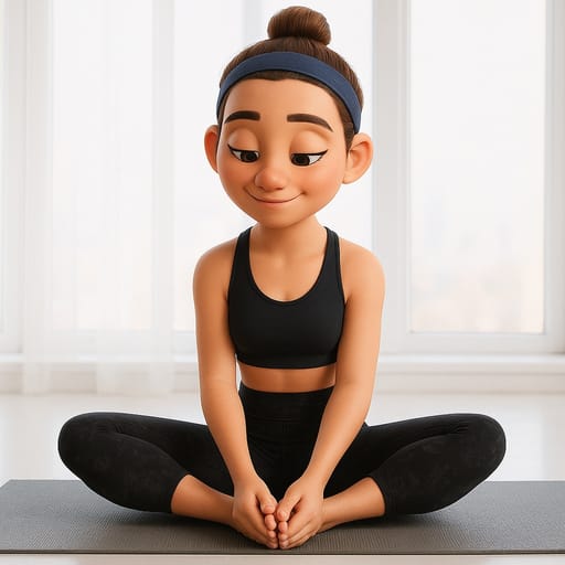 girl-yoga photo transformed into Pixar AI artwork - pixar style generator