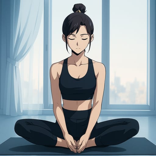 girl-yoga photo transformed into Solo Leveling AI artwork - solo leveling style generator