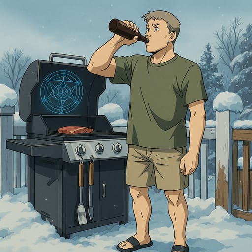 guy-beer photo transformed into Fullmetal Alchemist AI artwork - fullmetal alchemist style generator