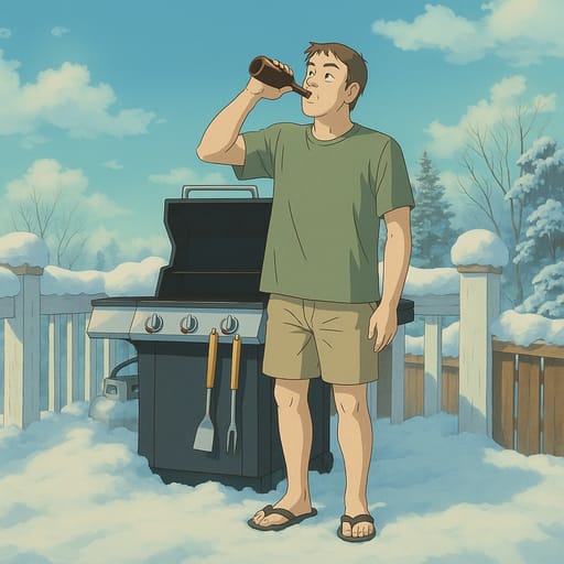 guy-beer photo transformed into Ghibli AI artwork - ghibli style generator
