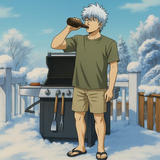 guy-beer photo transformed into Gintama AI artwork - gintama style generator