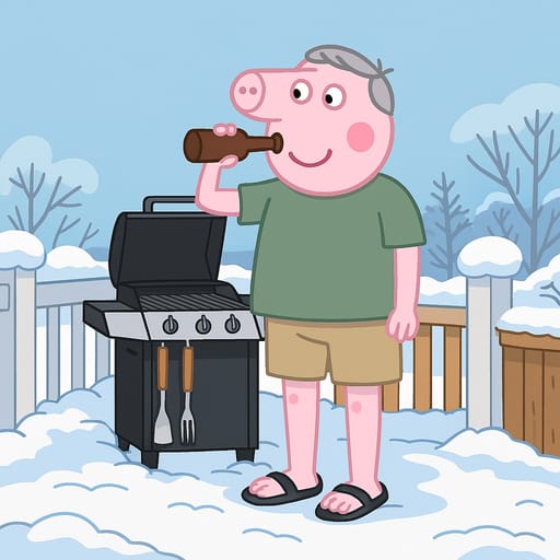 guy-beer photo transformed into Peppa Pig AI artwork - peppa pig style generator