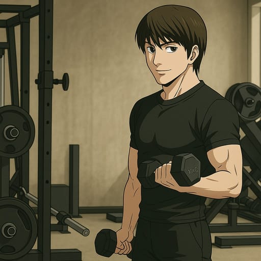 guy-gym photo transformed into Death Note AI artwork - death note style generator