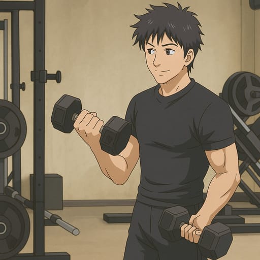 guy-gym photo transformed into Gintama AI artwork - gintama style generator
