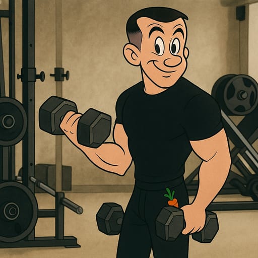 guy-gym photo transformed into Looney Tunes AI artwork - looney tunes style generator