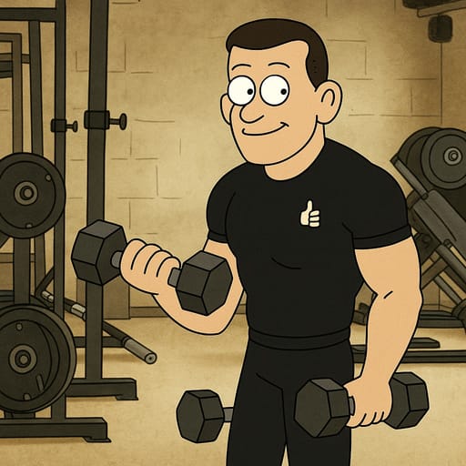 guy-gym photo transformed into Regular Show AI artwork - regular show style generator