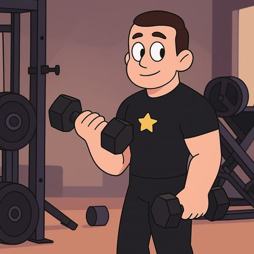 guy-gym photo transformed into Steven Universe AI artwork - steven universe style generator