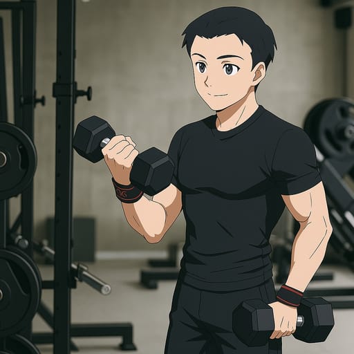 guy-gym photo transformed into Sword Art Online AI artwork - sword art online style generator
